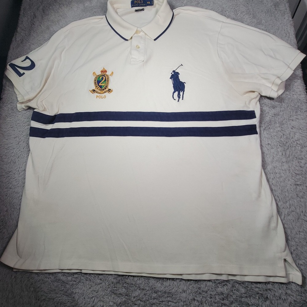 Ralph Lauren Shirt Men's 2XL  Big Pony Short Sleeve Rugby Pique Golf Polo